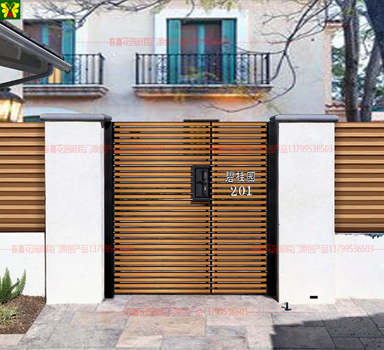 定制 别墅大门庭院 双开门欧式铝合金小区门院子门