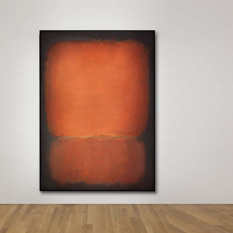 罗斯科手绘抽象名人油画橙色艺术挂画客厅沙发墙走廊玄关手工油画