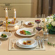 玛戈隆特枫丹白露骨瓷餐具套装家用纯白浮雕法式创意风碗盘高级感