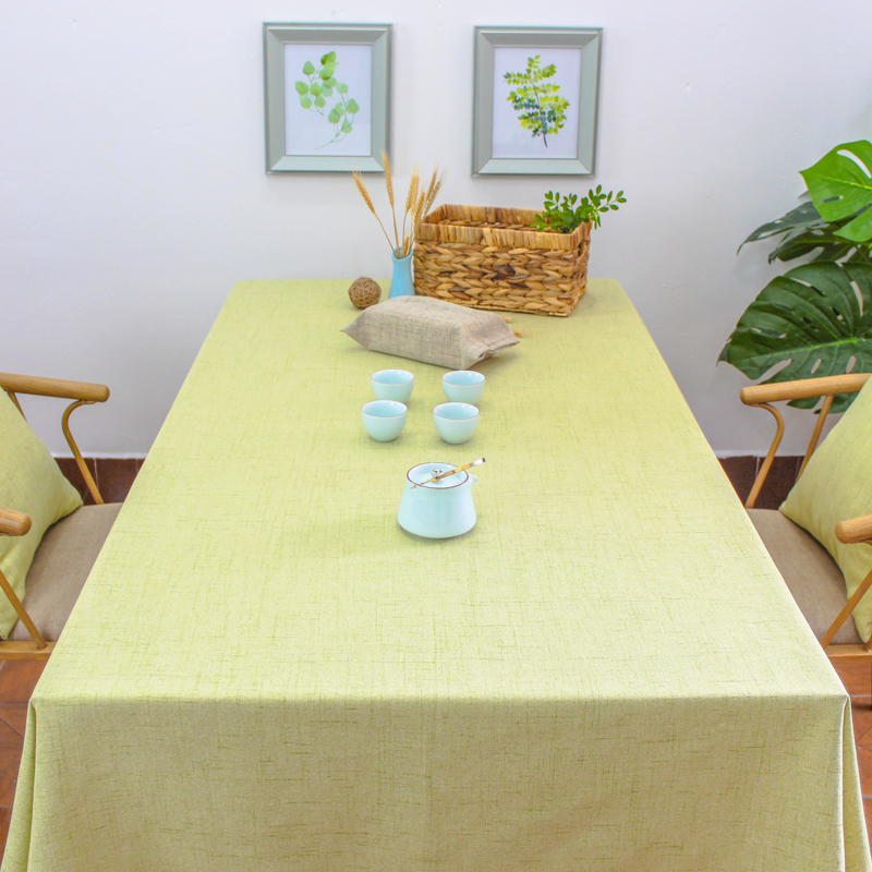 纯色麻料茶几桌布ins棉麻小清新长方形餐桌现代简约客厅布餐桌布