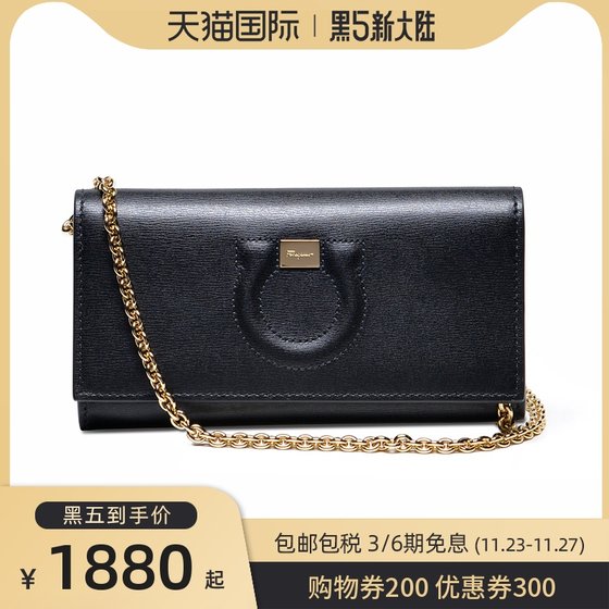 Ferragamo / Ferragamo Women's Bag Women's Black Bow Chain Bag 22d513 Ferragamo / Ferragamo Women's Bag Women's Black Bow Chain Bag 22d513
