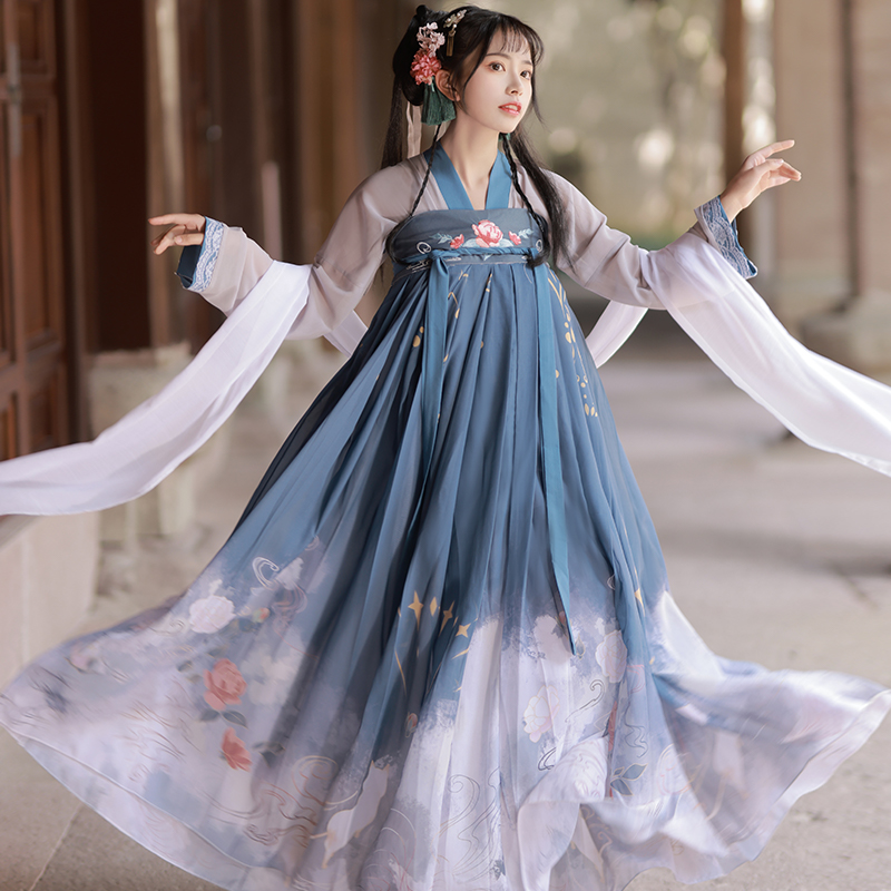 唐制原创汉服女正品夏季仙气薄款齐胸襦裙中国风超仙正版白菜古装