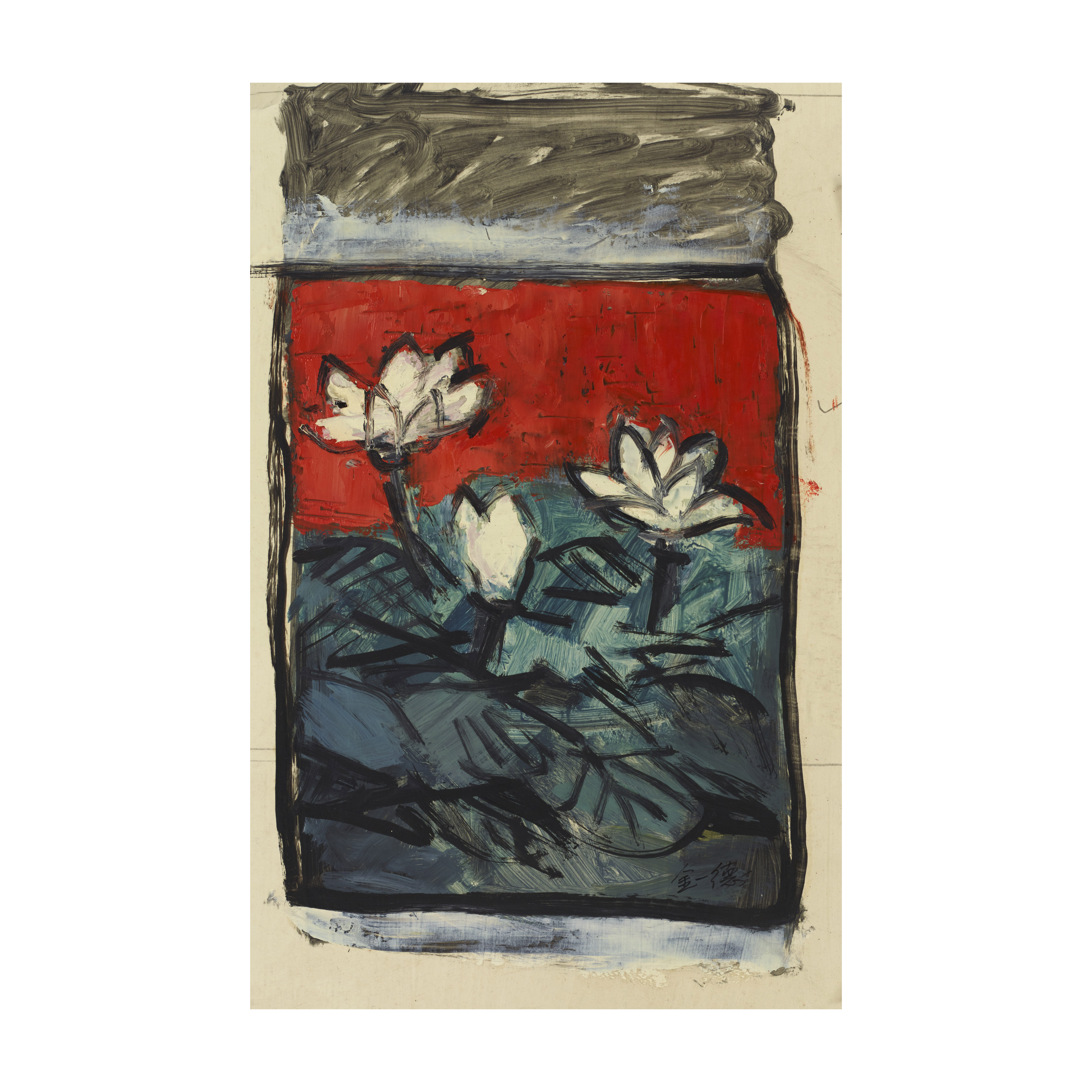 金一德 岁月流金 名家手迹 油画小稿 花卉系列