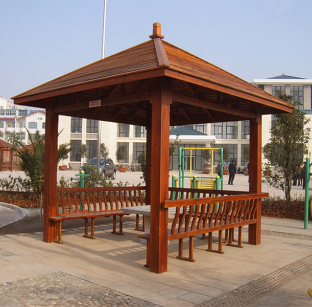 凉亭户外实木防腐庭院别墅简易室外碳化四角景观园林花园公园亭子