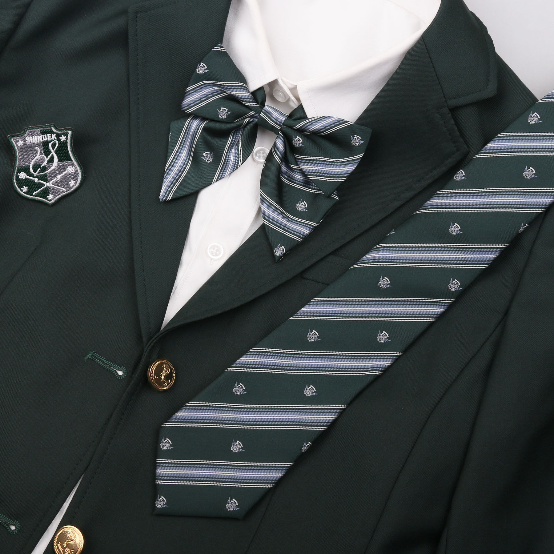 shindek 原创jk/dk制服领带森屿绿色领结斜角日系衬衫西装配饰