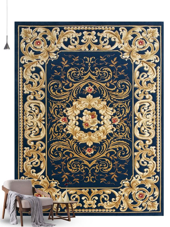 高档纯人工雕花高档欧式奢华客厅茶几地毯美式风宫廷豪华别墅卧室