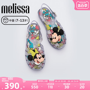 Melissa梅丽莎编织迪士尼合作款镂空休闲中童凉鞋果冻鞋33939