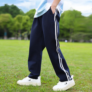 校服裤子夏季薄款藏青色二条杠一道杠男女初中高中生小学生校裤