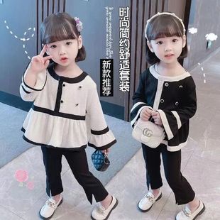女童春装套装女宝韩版洋气长袖上衣裤子两件套3五7岁女孩春季衣服