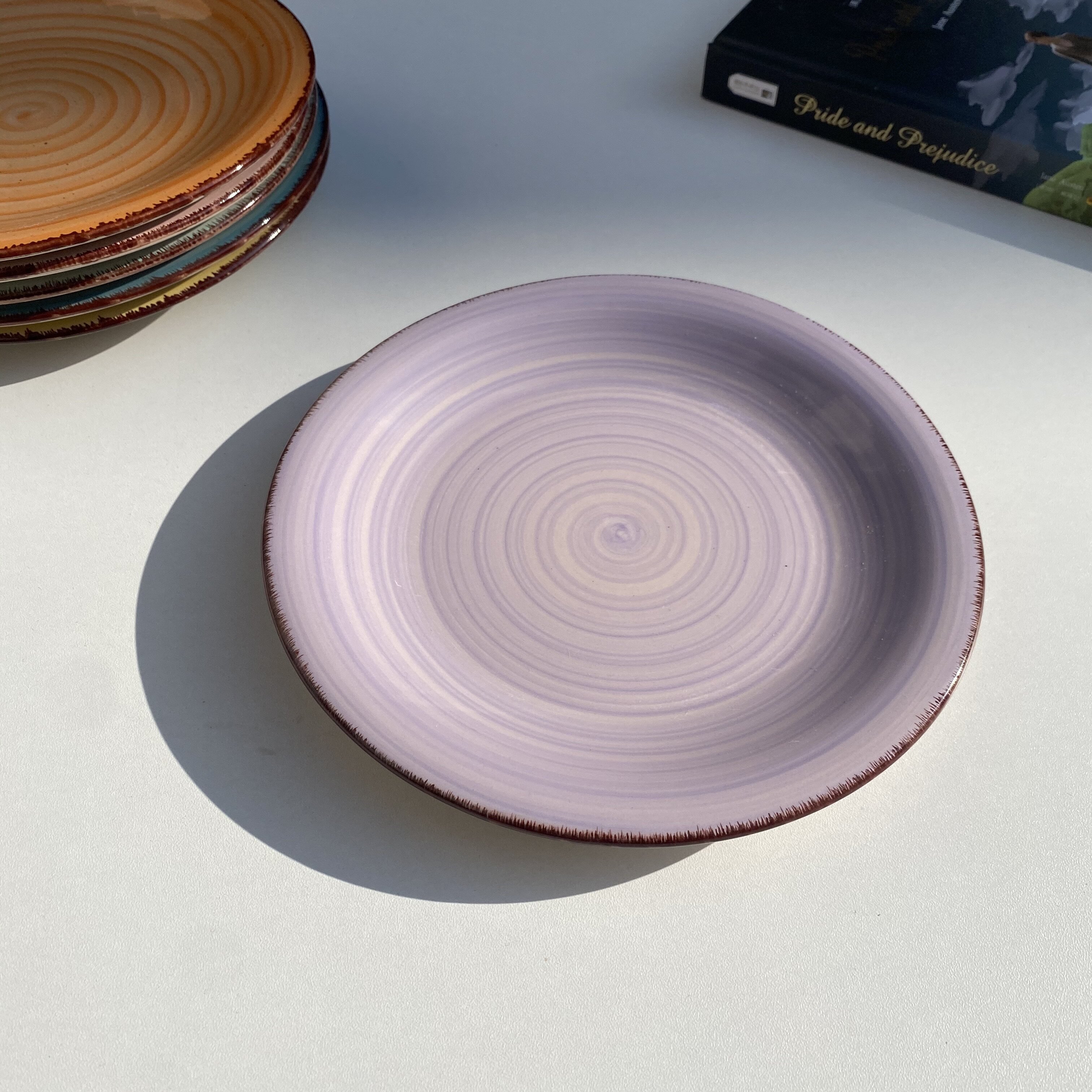 ins风陶瓷早餐盘好看的高颜值盘子家用款美食博主推纯色小清新