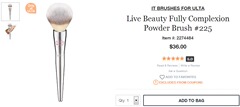 原单it brushes  powderbrush225圆头散粉腮红刷    无盖 看好拍