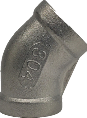 304不锈钢45度弯头4分1.5寸内螺纹135度丝扣管件内牙水管配件接头