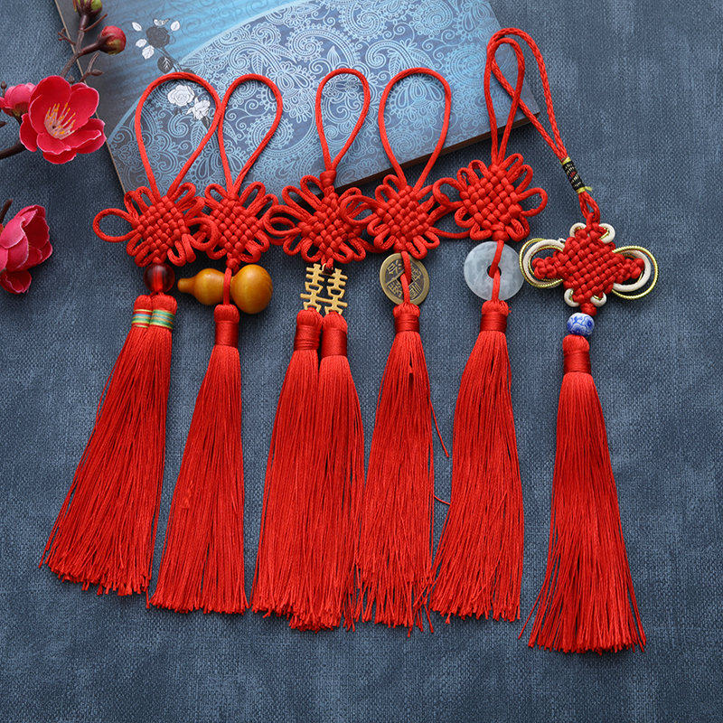 小号中国结挂件diy纯手工红色6盘