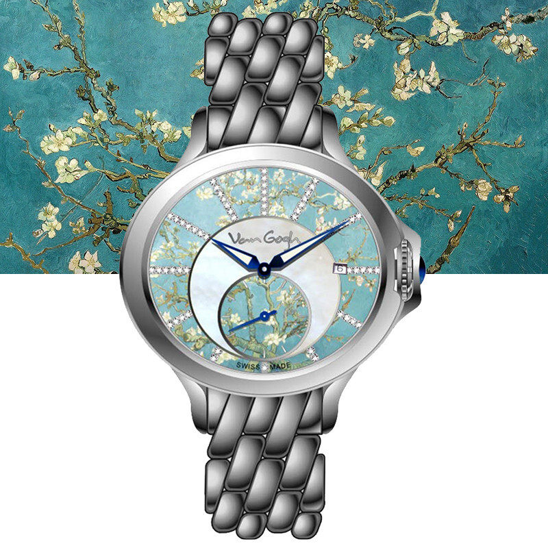 梵高vangogh女瑞士进口石英腕表不锈钢表带时尚个性手表