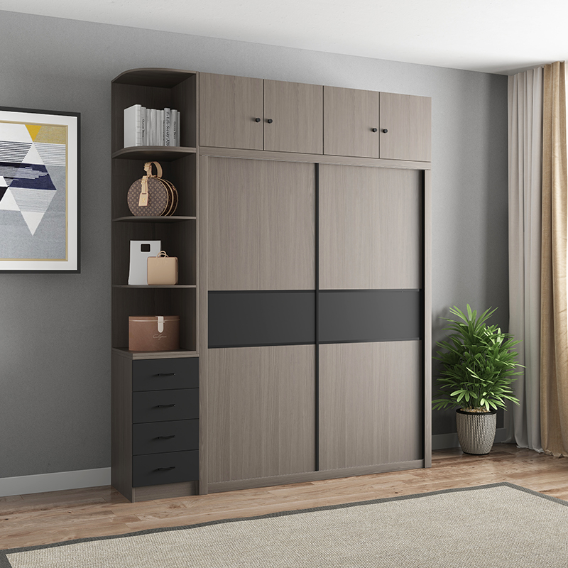 推拉门衣柜现代简约简易柜子家用卧室出租房储物经济型移门大衣橱