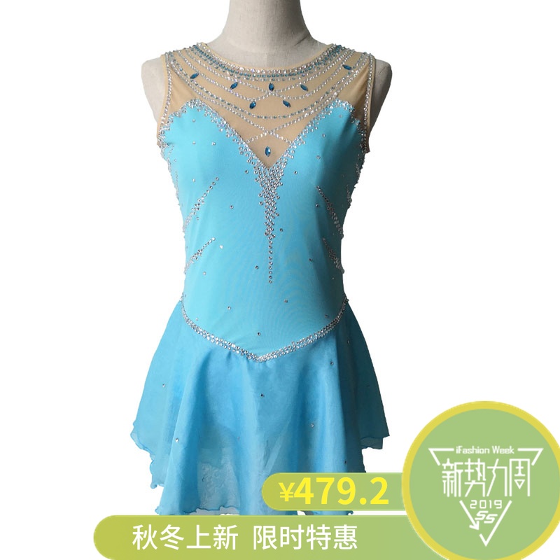 蓝色无袖儿童女孩花样滑冰裙滑冰服溜冰服厂家特价直销专业定制|ruв категории движение/йога/фитнес/фанаты товаров, хоккей/Конькобежный спорт/спорт на льду, катание на коньках одежды - от Buy2taobao.com для оказания профессиональной услуги покупки агента Taobao