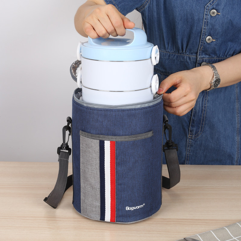 一折饭桶包圆形手提