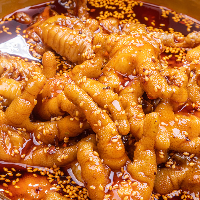 网红钵钵红油无骨鸡爪去骨凤爪即食甜辣零食120g优惠券