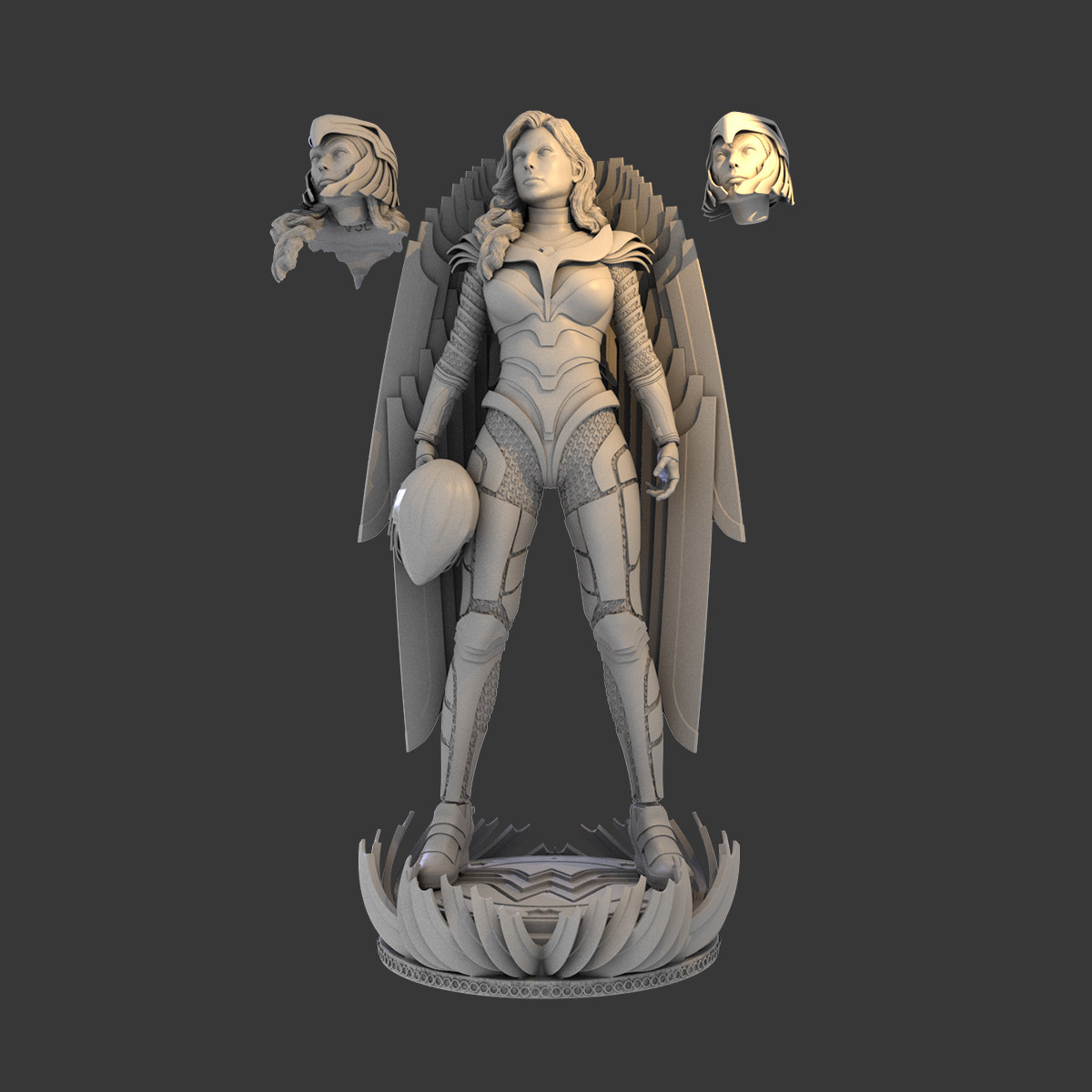 神奇女侠1984黄金战甲 gk白模兵人人偶 3d打印树脂手办模型 173