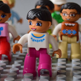 宝思智大颗粒积木卡通人物角色公仔小人拼装模型人仔玩具人职业