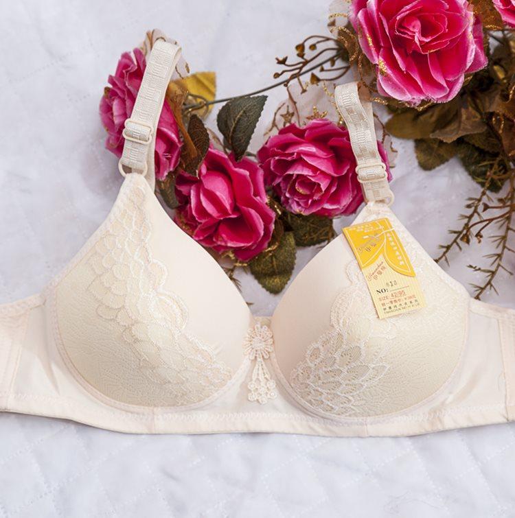 宽带妇女中年人内衣女40-50岁妈妈文胸无钢圈乳罩三扣海绵三排扣_不