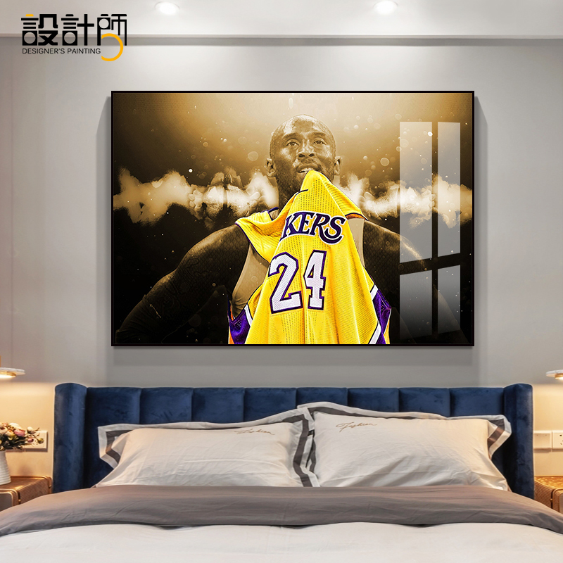 黑曼巴kobe科比布莱恩特海报装饰画男生卧室床头挂画房间墙面壁画