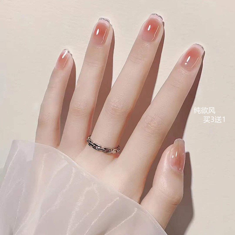 高级感指甲贴片可拆卸网红美甲贴片成品穿戴式甲片贴长短款果冻胶