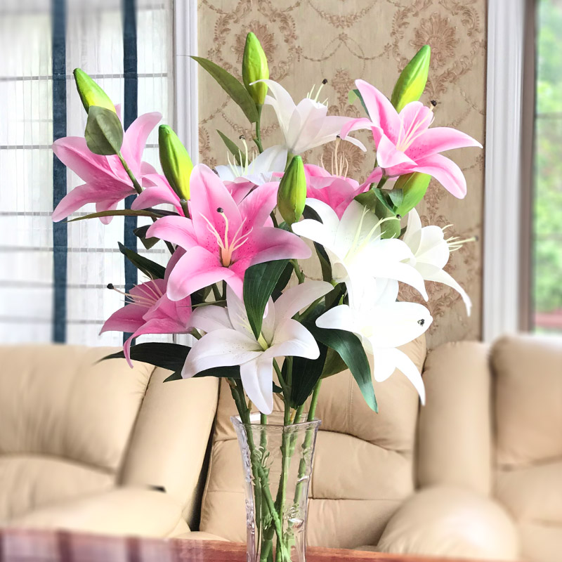 仿真百合花束单支客厅室内餐桌装饰品百合摆设花艺摆件花瓶插花|msdalam kategori Aksesori rumah, pasu/bunga/bunga tiruan/perhiasan imitasi, bunga tiruan/bunga tiruan - dari Buy2taobao.com untuk memberikan perkhidmatan ejen Taobao profesional membeli