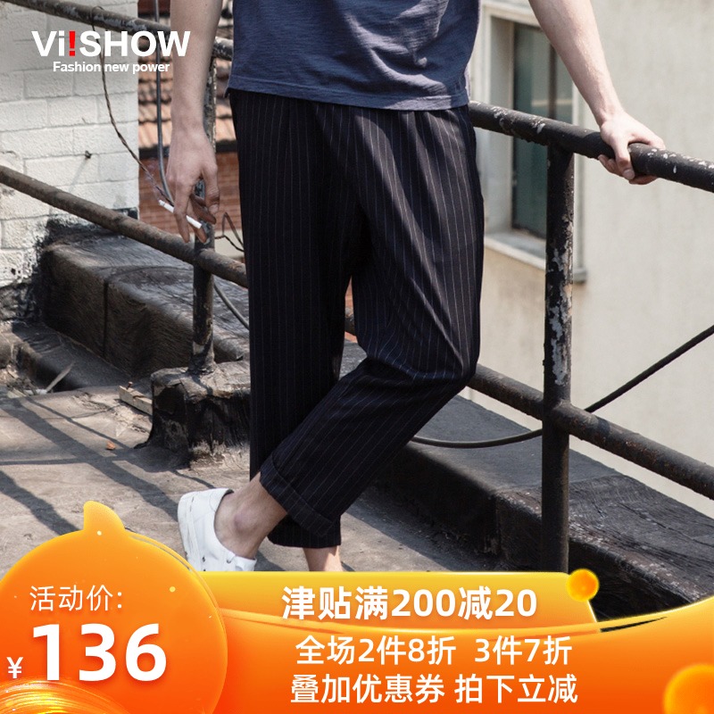 VIISHOW潮牌夏季休闲裤男青年学生九分裤男士宽松长裤子韩版帅气在类目 男装, 休闲裤中 - 来自Buy2taobao.com提供专业的淘宝代购服务