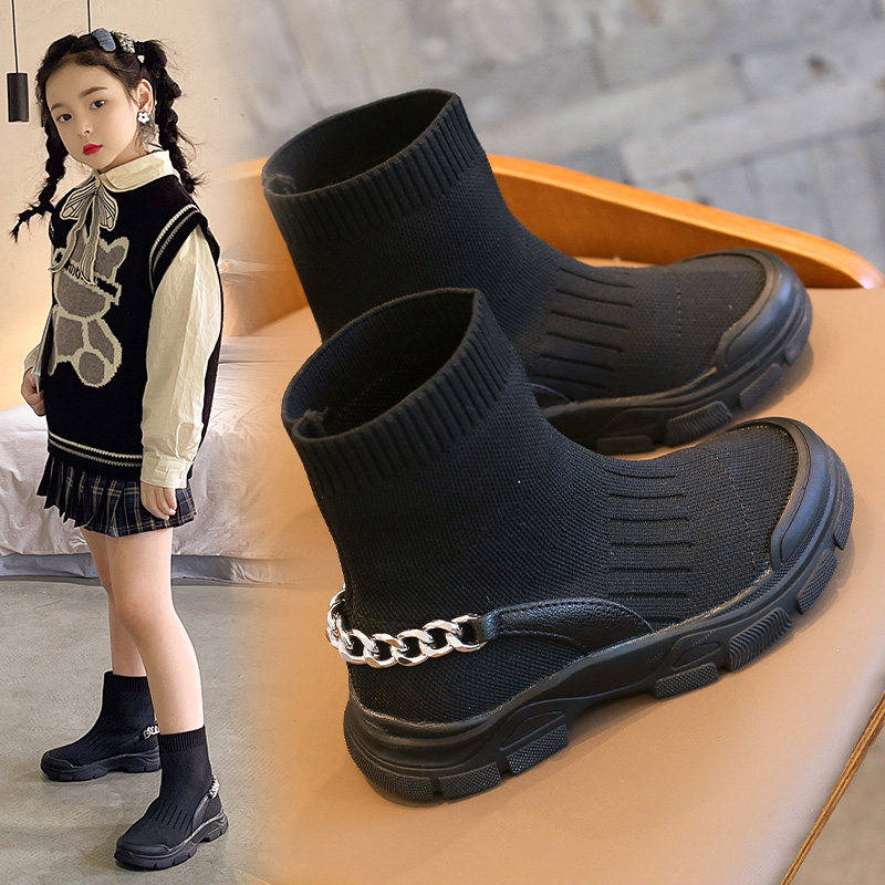 女童小皮鞋2022春秋季新款公主小女孩英伦软底单鞋洋气黑色马丁靴