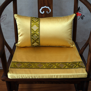 新款刺绣椅垫 新中式花边坐垫茶室茶楼椅垫红木椅子太师椅垫坐垫