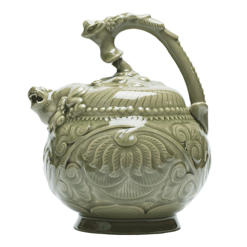 陕西历史博物馆文创青釉提梁倒注壶摆件纪念品礼盒礼品教师节礼物