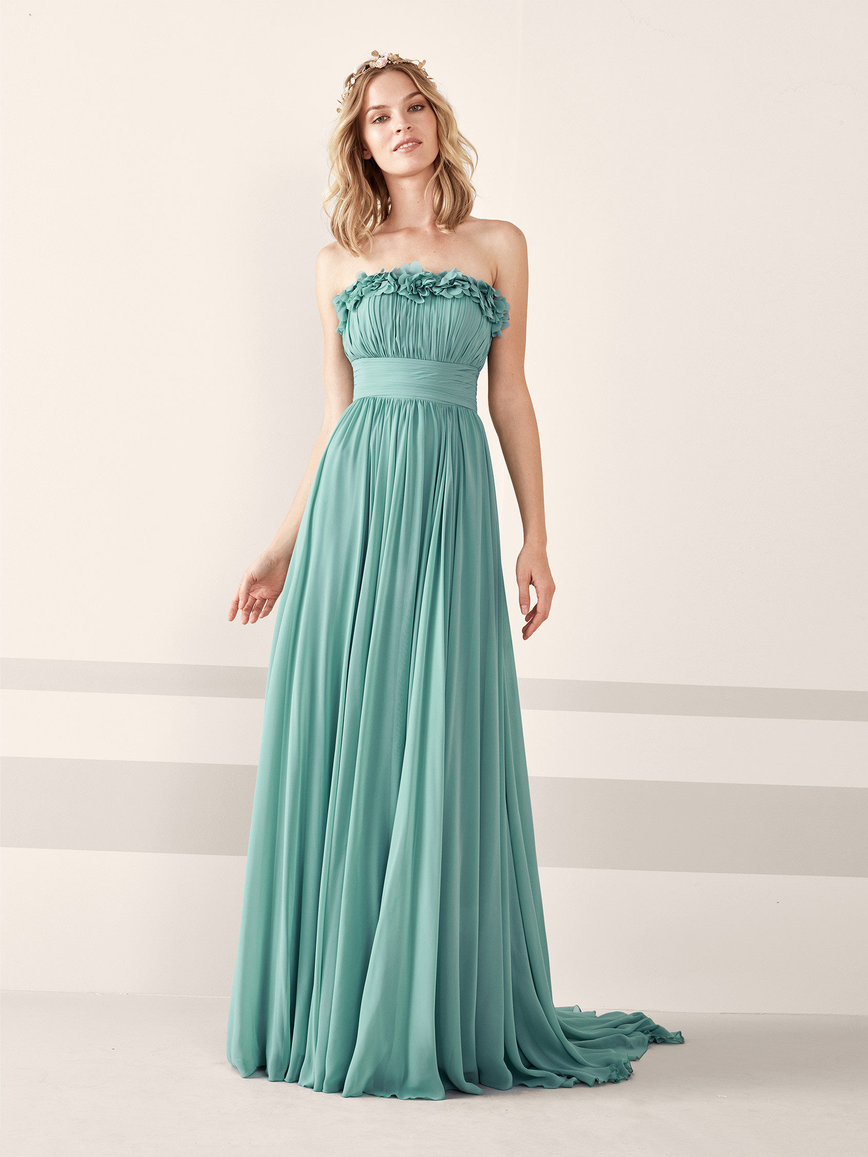 2019雪纺抹胸显瘦新娘伴娘团结婚敬酒宴会演出派对晚礼服裙女长款