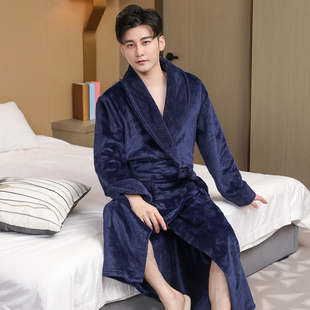 法兰绒男士睡衣睡袍