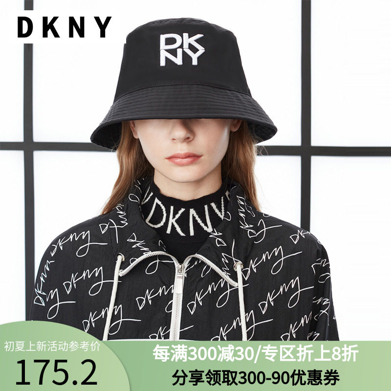 dkny唐可娜儿2022年春季新款logo立体刺绣中性渔夫帽