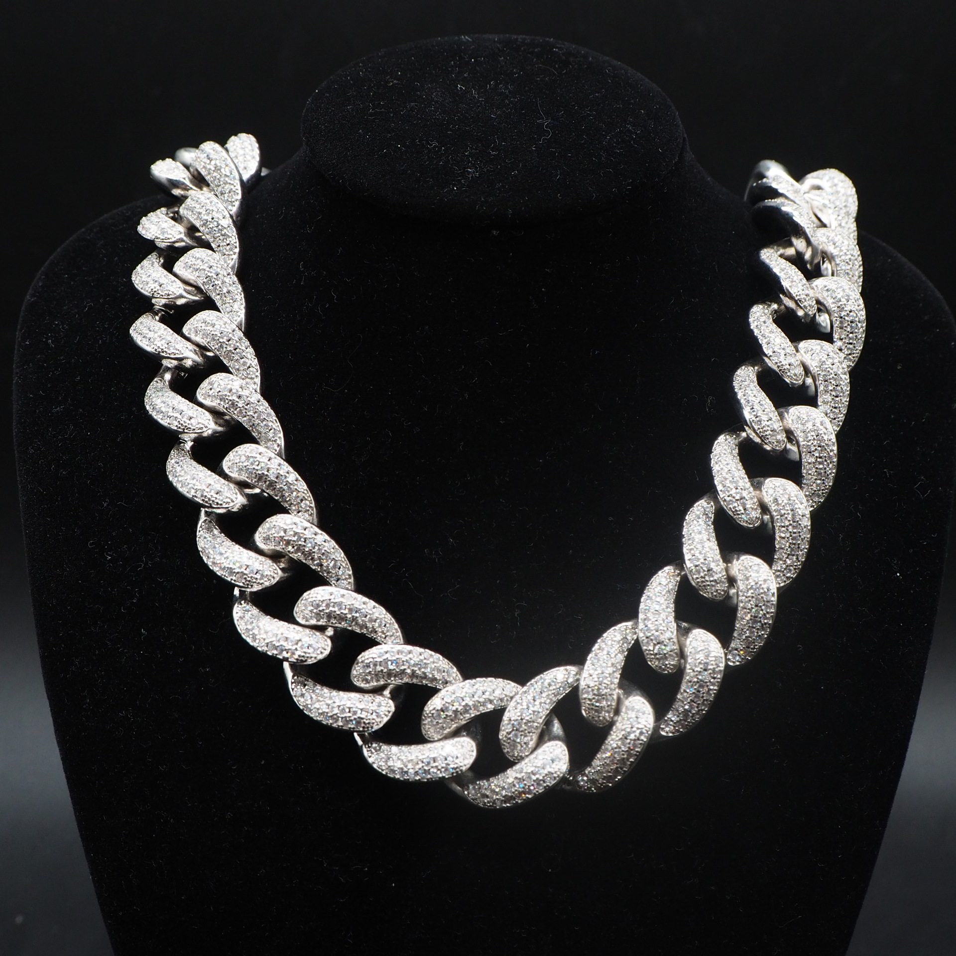 grgr ice out cuban chain满钻古巴项链男女手链嘻哈choker锁骨链