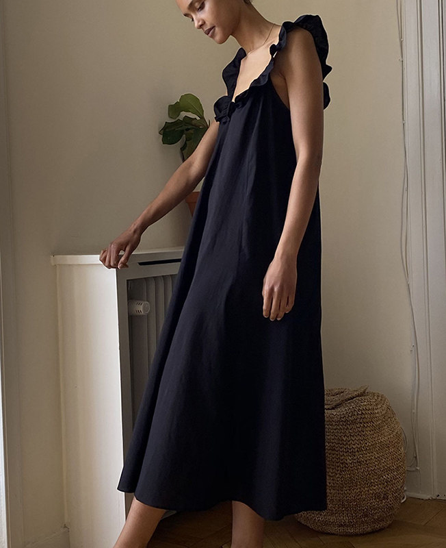 hm女装2020新款时尚气质v领吊带宽松连衣裙hm0877014现货包邮