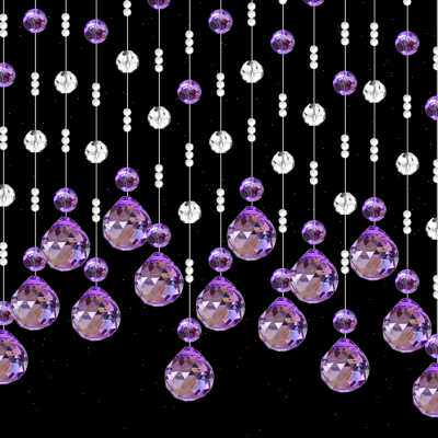 欧尔纳唯美水晶珠帘浪漫隔断挂帘新款门帘成品玄关帘子免打孔.