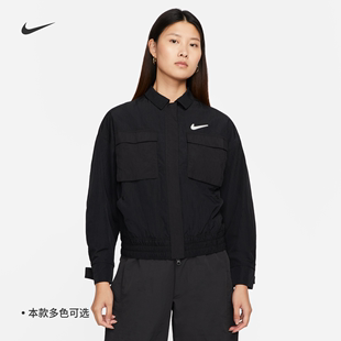 耐克/NIKE女子运动休闲薄款梭织工装防风夹克外套DR5621-010-530