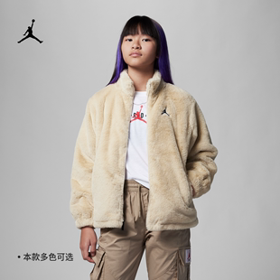 耐克/NIKE JORDAN男童女童大童人造皮草保暖外套FD4988-010-133