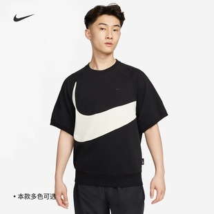 耐克/NIKE男子运动休闲纯棉透气大勾子圆领短袖T恤FB7872-010-113