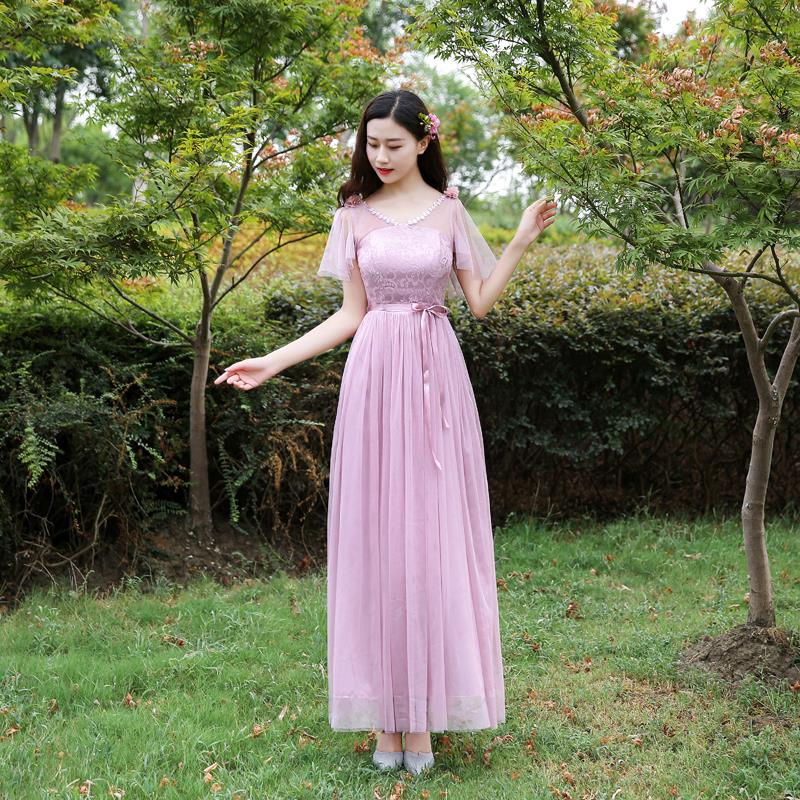 2018新款伴娘服长款结婚礼服姊妹长裙女秋季韩版宴会晚礼服在类目 女装/女士精品, 婚纱/旗袍/礼服, 礼服/晚装中 - 来自Buy2taobao.com提供专业的淘宝代购服务