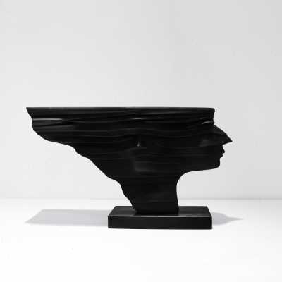 奥洛夫 简约现代抽象黑色人物雕塑摆件样板房售楼处软装饰品陈设