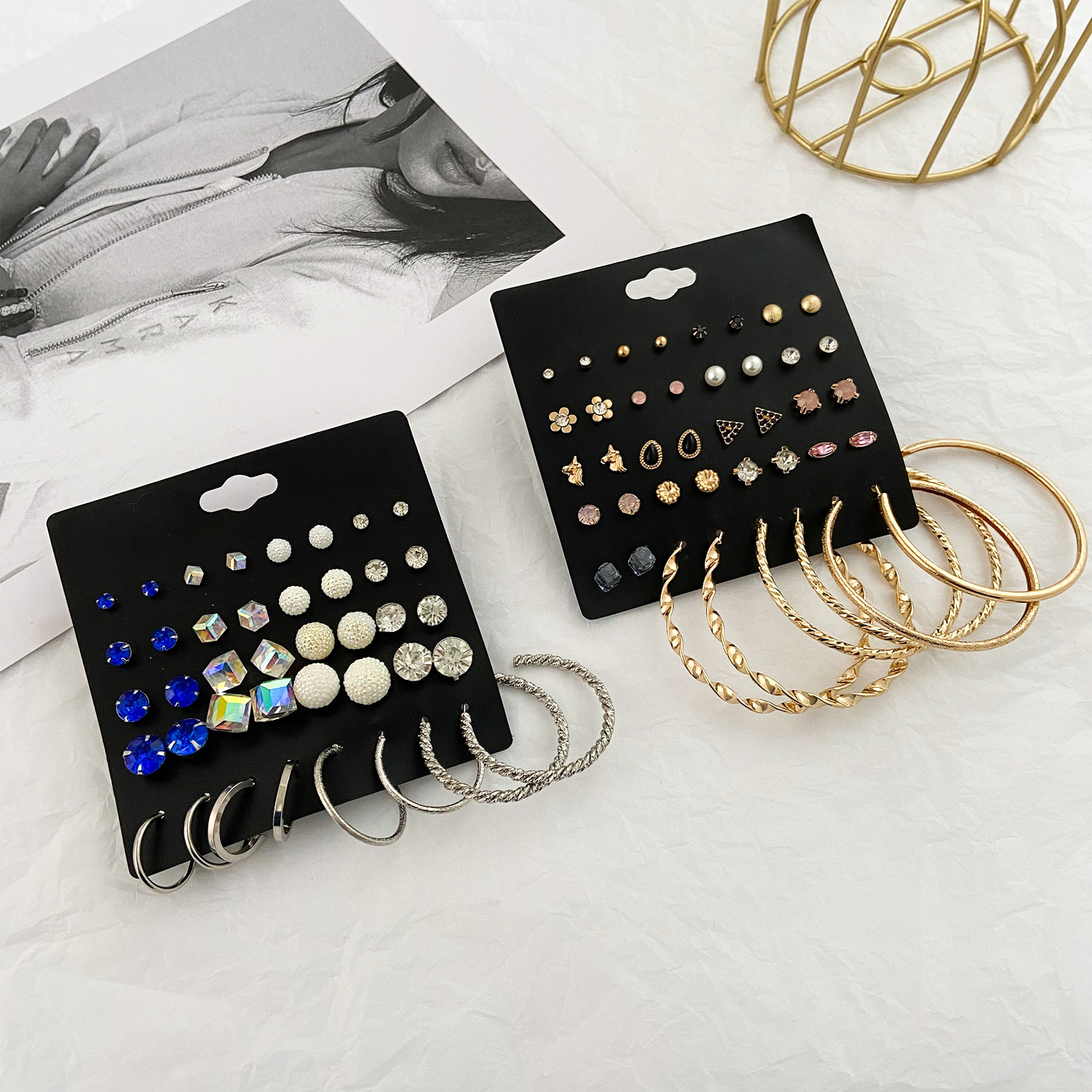 欧美耳环女耳钉 women Europe America retro set earrings studs