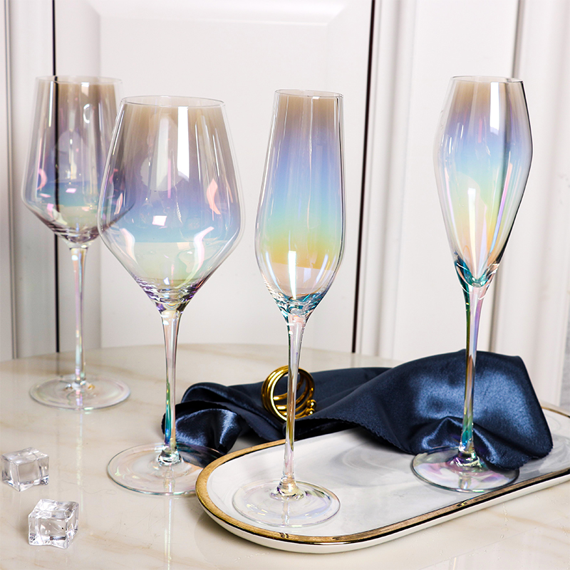可可米家居七彩水晶红酒杯无铅玻璃葡萄酒杯欧式高脚杯香槟杯酒具