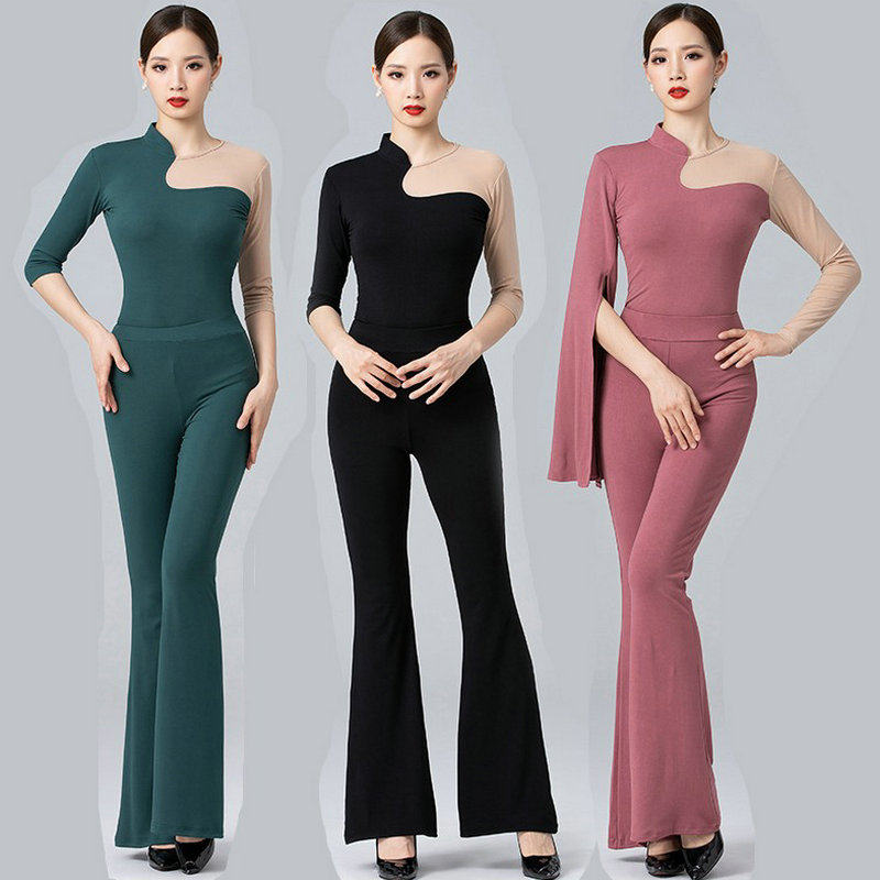 形体服春秋款2022年新款女高端导师服套装模特走秀高领形体训练服