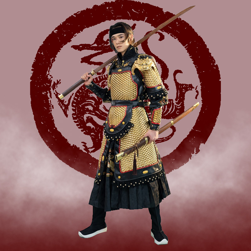 炼铠男款分体锁子甲小将军温陈华中国甲胄盔甲铠甲汉服cos