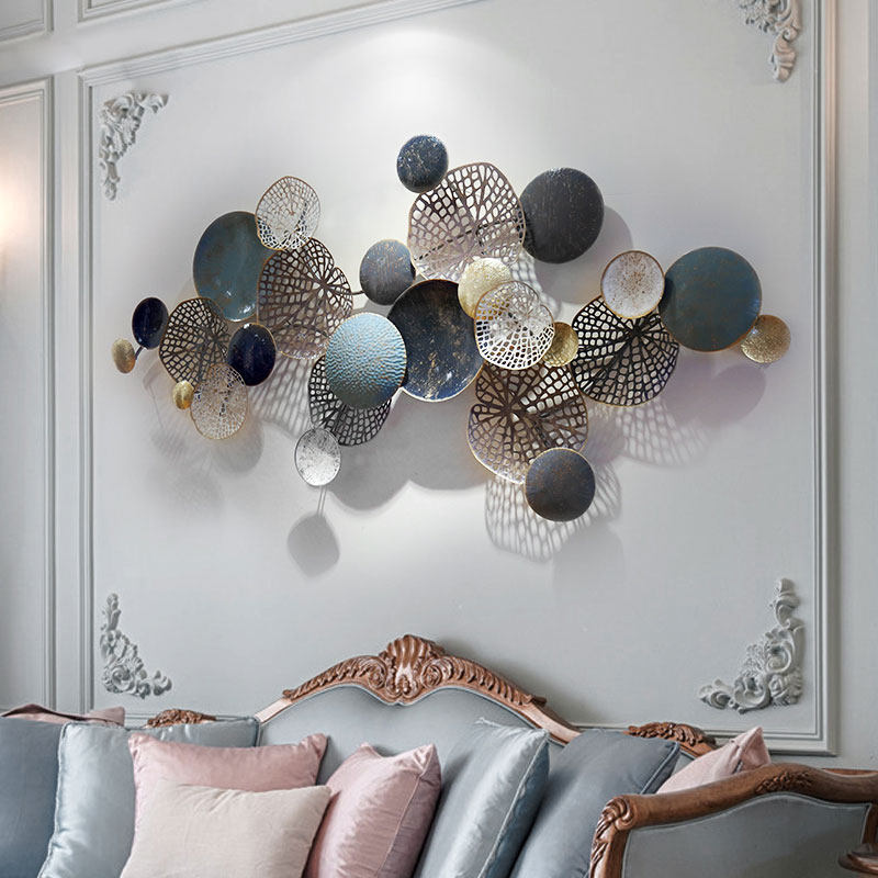 新古典装饰铁艺壁挂梅花树创意样板房酒店大堂客厅沙发艺术背景墙