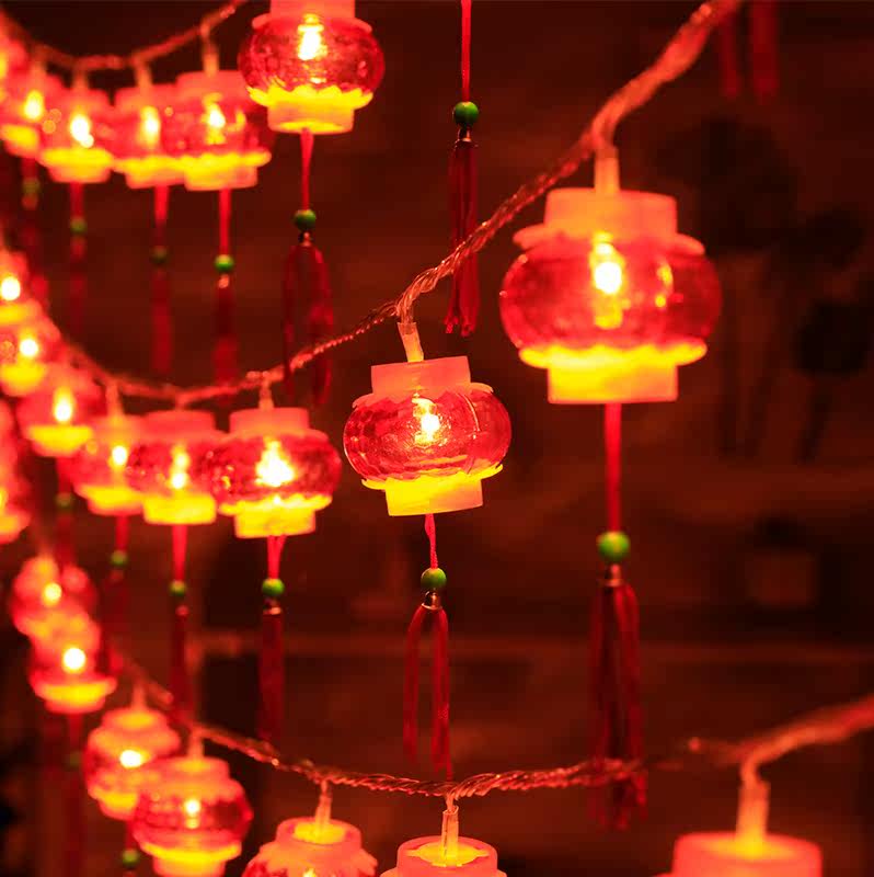 春节小彩灯闪灯串灯过年家用网红灯氛围灯笼发光装饰挂件灯饰装扮