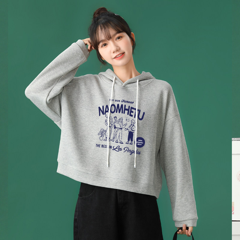 灰色卫衣女连帽薄款